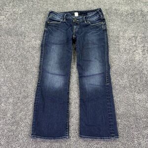 Silver Jeans Womens 29 Blue Santorini Cropped Denim Medium Wash Casual City